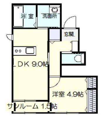 ファレノプシス(1LDK/1階)の間取り写真