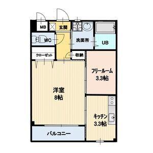 メゾンド・ラレーヌ(1SK/1階)の間取り写真
