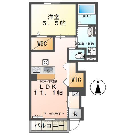 ソフィア(1LDK/1階)の間取り写真