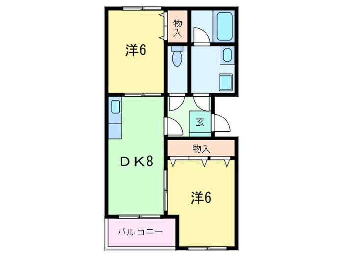 福田マンション(2DK/1階)の間取り写真