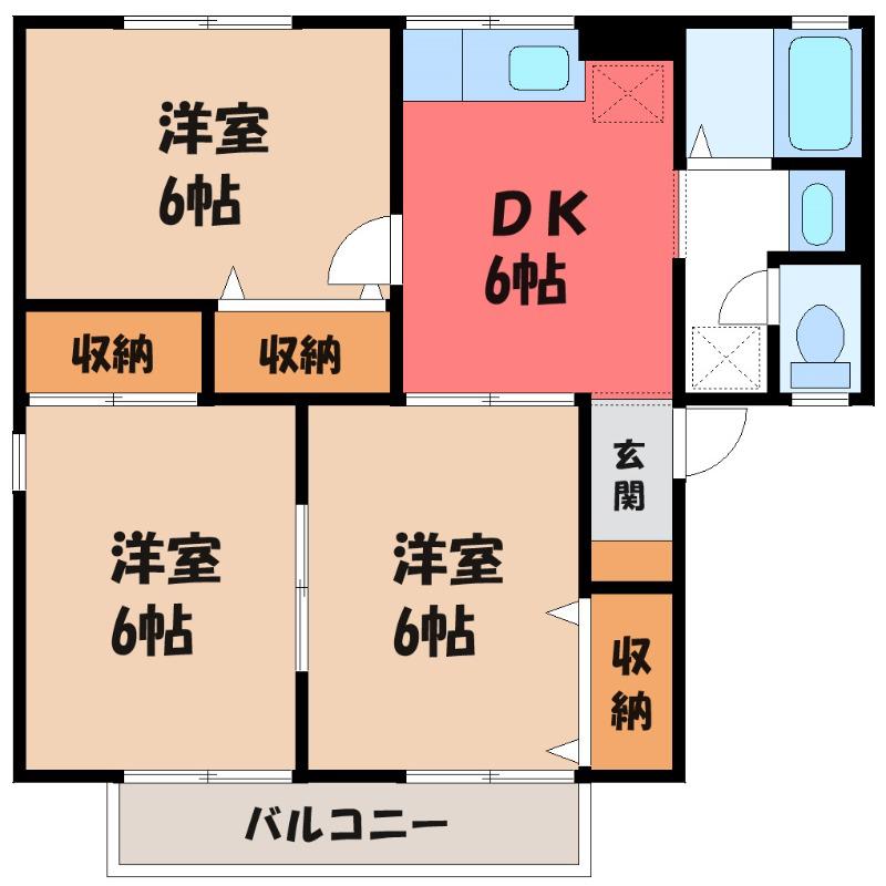 マーベラス(3DK/2階)の間取り写真