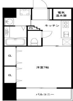 PARK HILLS 上本町壱番館(1K/10階)の間取り写真