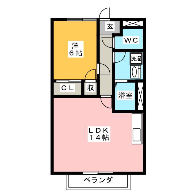 サンパティークブラン(1LDK/1階)の間取り写真
