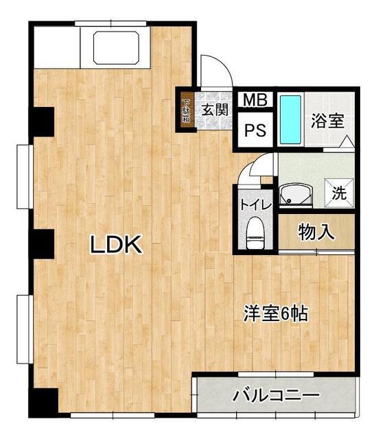 ゴールドハイツ(1LDK/2階)の間取り写真