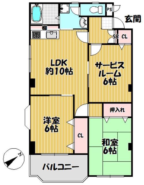 マルヨマンションIII(2SLDK/1階)の間取り写真