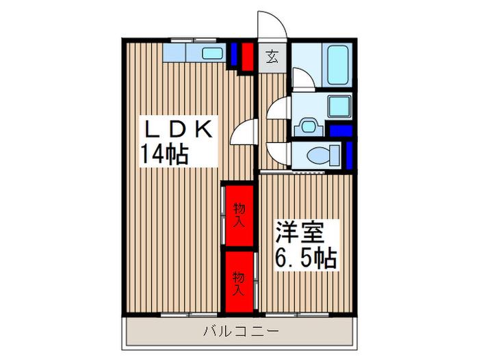 リーベンスハイム大宮(1LDK/3階)の間取り写真