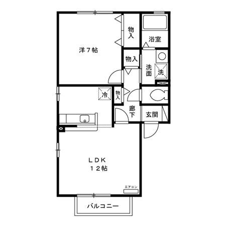 ルミエール(1LDK/2階)の間取り写真