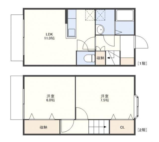 PALM HILLS(2LDK/1階)の間取り写真
