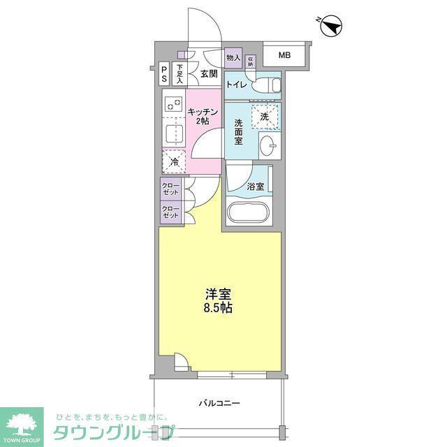 フレアージュ白金台(1K/1階)の間取り写真