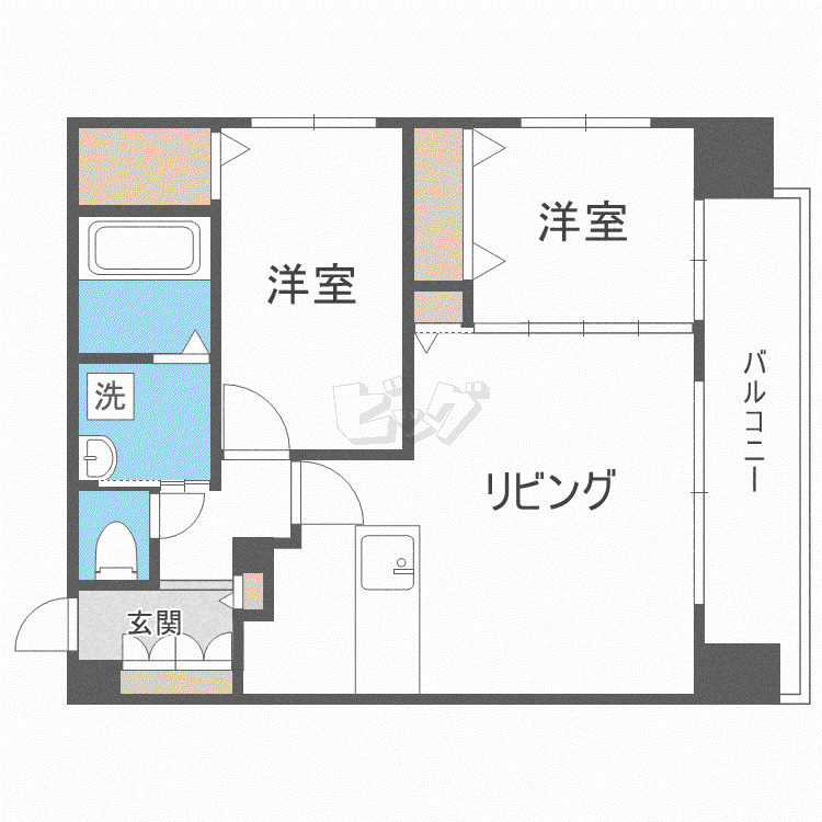 モルティーニ西線通(2LDK/4階)の間取り写真