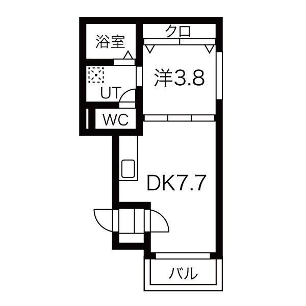 HERSHEY(1LDK/3階)の間取り写真