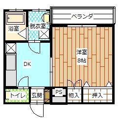 フレージュMIO(1DK/3階)の間取り写真