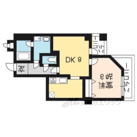 セント・ルークルス(1DK/2階)の間取り写真