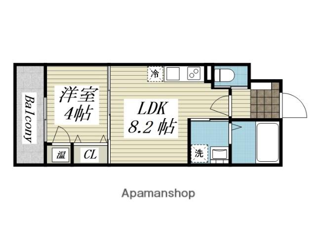 Rパレス矢田(1LDK/1階)の間取り写真