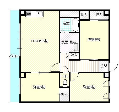 サンエクセルみどり(3LDK/3階)の間取り写真
