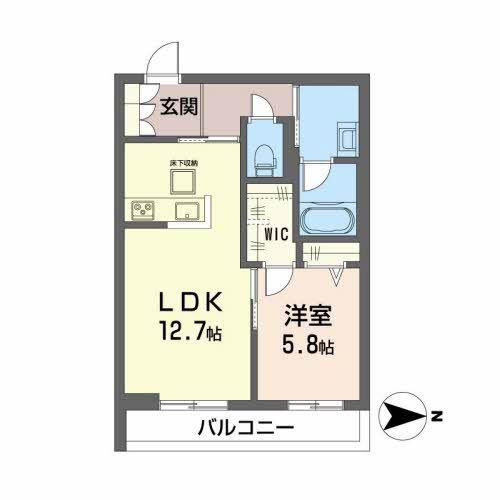 ＪＲ宇野線 茶屋町駅 徒歩10分 3階建 築3年(1LDK/1階)の間取り写真