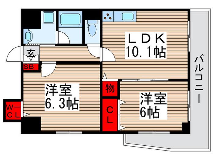 ベル エポック(2LDK/2階)の間取り写真