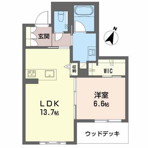 シャーメゾン川名(1LDK/1階)の間取り写真