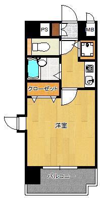 ライオンズマンション博多駅南第3(1K/5階)の間取り写真