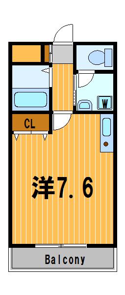 ヴェルテHATAYAMA(ワンルーム/5階)の間取り写真
