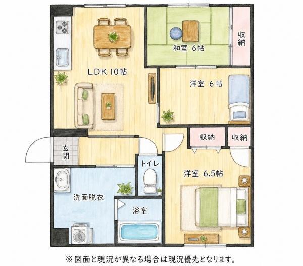 GUアパート(3LDK/2階)の間取り写真