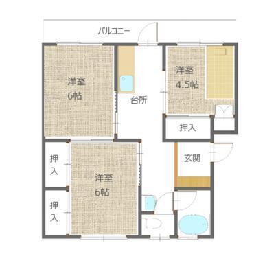 谷口アパート(3K/3階)の間取り写真