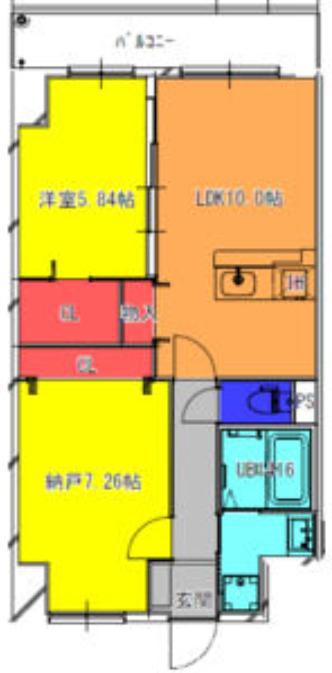 FREEDOM RESIDENCE堺寺地町(2LDK/5階)の間取り写真