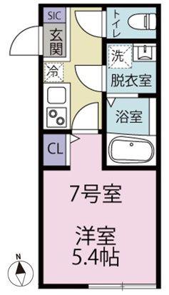 パークメゾン鷺沼(1K/1階)の間取り写真