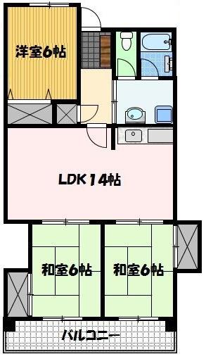 エクセレンス下屋敷(3LDK/3階)の間取り写真