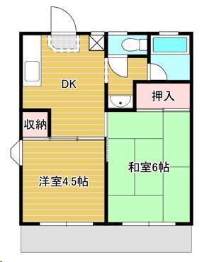 グリーンハイツ(2DK/1階)の間取り写真