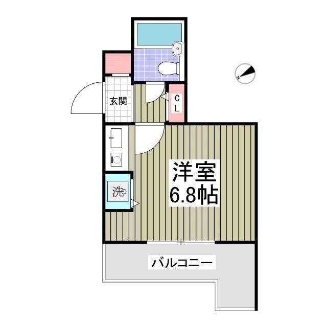 杉浦ハイツ狭山(ワンルーム/4階)の間取り写真