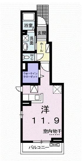 ラルジュ・翠ヶ丘五番館(ワンルーム/1階)の間取り写真