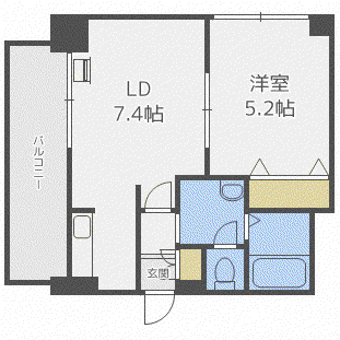 グランカーサ南11条(1LDK/6階)の間取り写真