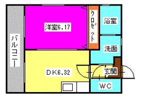 メゾン・ジョワイユ(1DK/4階)の間取り写真
