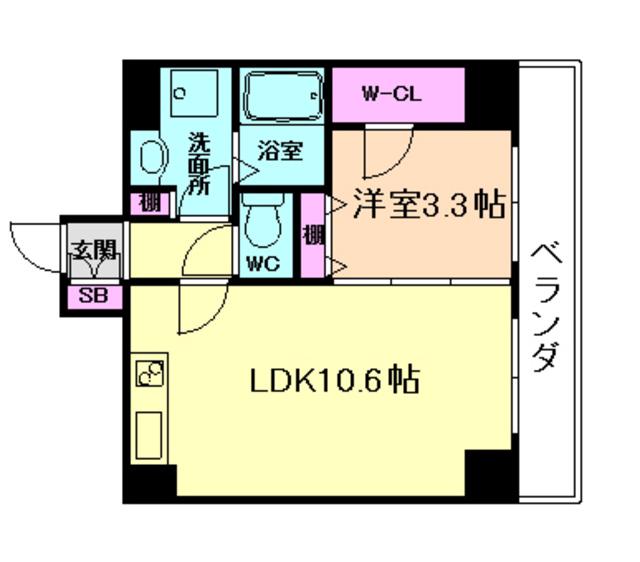 ODESSA西天満(1LDK/8階)の間取り写真