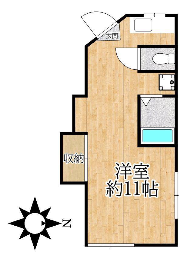 M&BハウスⅠ(ワンルーム/2階)の間取り写真