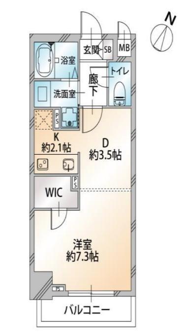 オーキッドレジデンス千代田岩本町旧MOMON RESIDENCEモ(1DK/4階)の間取り写真