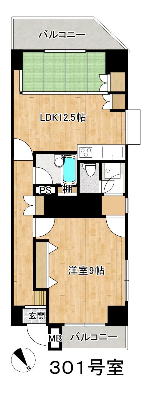 メルシー大森東(1LDK/3階)の間取り写真