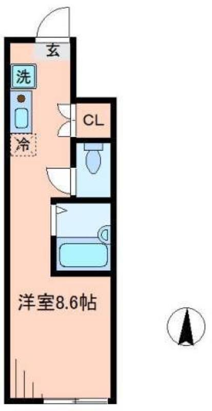 ジュネス南住吉(ワンルーム/1階)の間取り写真