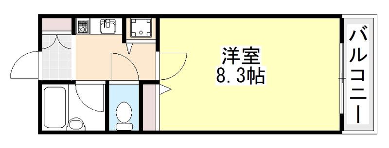 ハピネスイトウ(1K/4階)の間取り写真