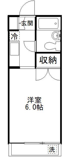 江野沢ハイツA(1K/2階)の間取り写真