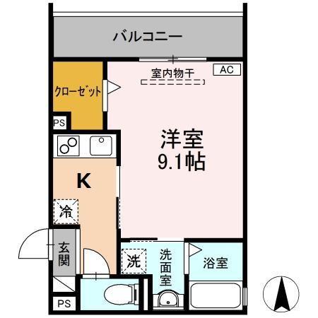 DHCR浜松(1K/2階)の間取り写真