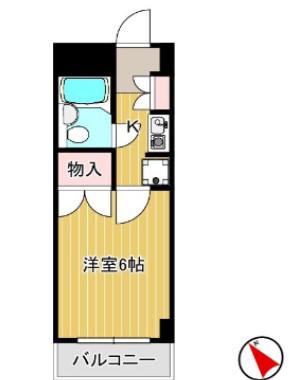 JLBグランエクリュ行徳駅前(1K/2階)の間取り写真