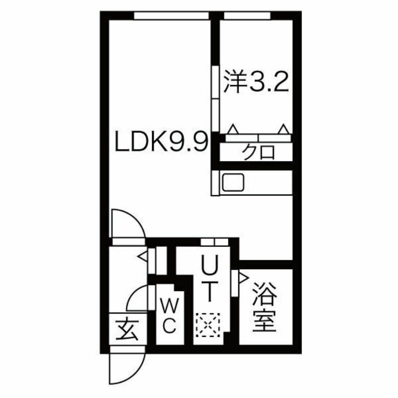 NIRVANA(1LDK/2階)の間取り写真