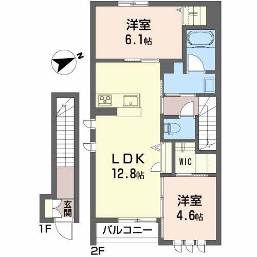 グランドステージ(2LDK/2階)の間取り写真