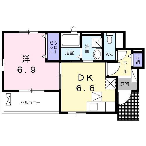 コンフォート 7(1DK/1階)の間取り写真