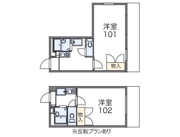 レオパレス古城(1K/1階)の間取り写真