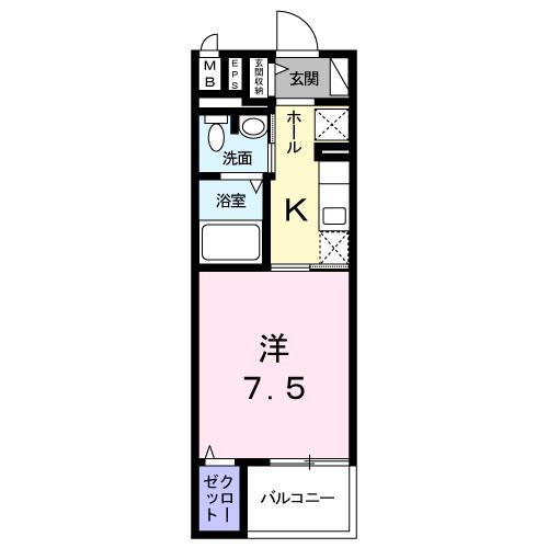 ソレイユ静岡(1K/3階)の間取り写真