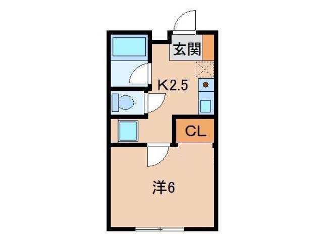 フレデリクスハウン3(1K/2階)の間取り写真