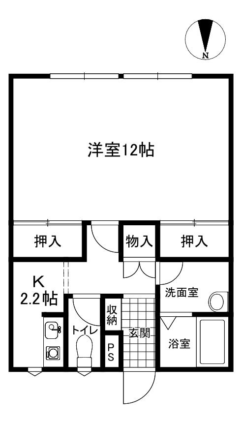メゾン初橋(1K/1階)の間取り写真
